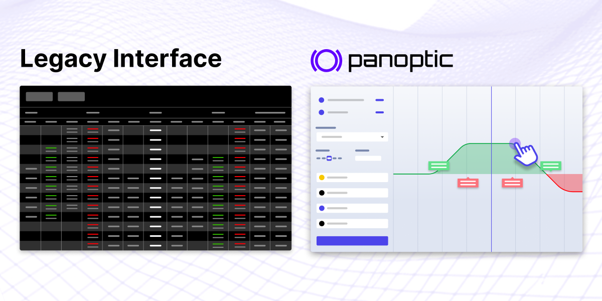 Historical Panoptic multi-leg interface compared with a legacy options interface